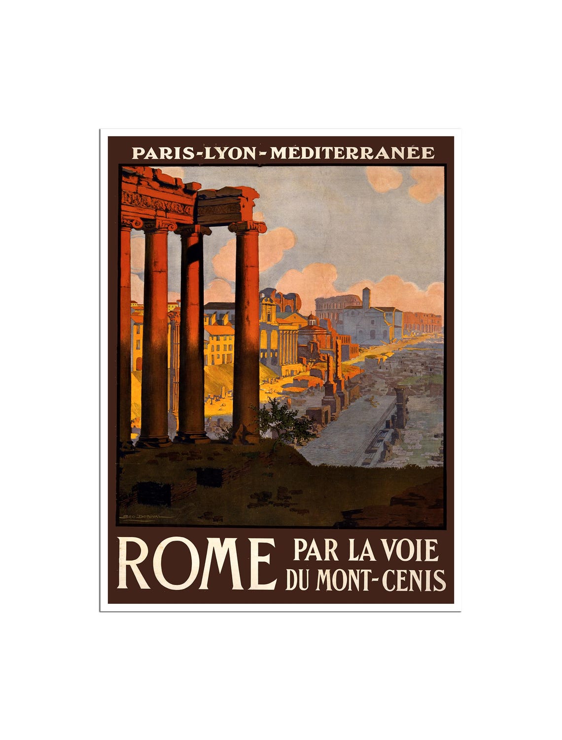 Rome Mont Cenis Railway Paris Lyon Mediterranee Sunset Poster