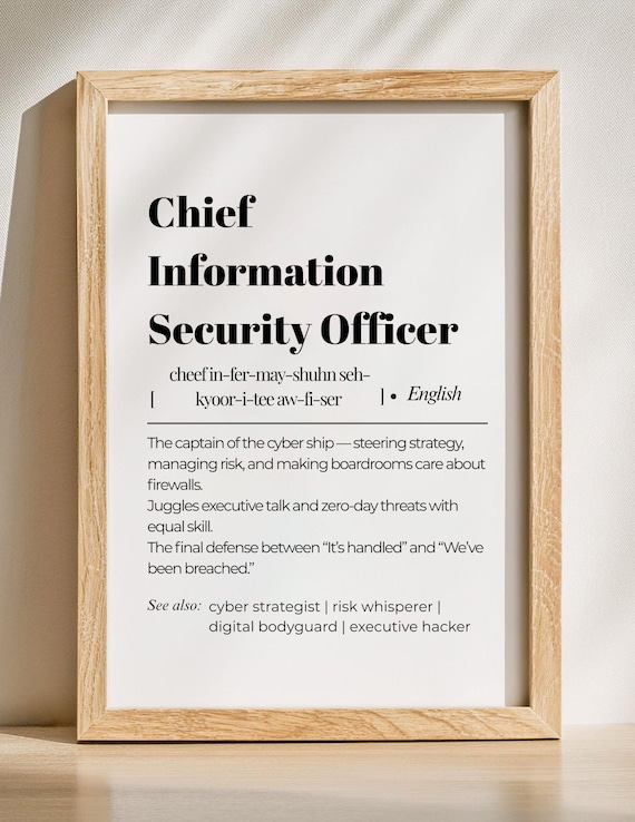Chief Information Security Officer Funny Definition Office Wall Poster