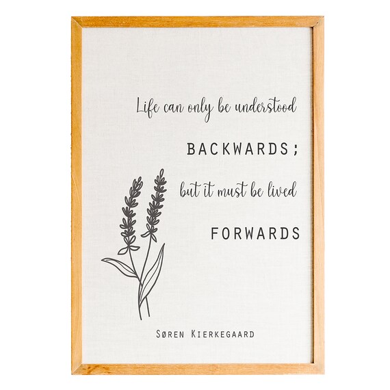 Soren Kierkegaard Understood Backwards Lived Forwards Lavender Quote Poster