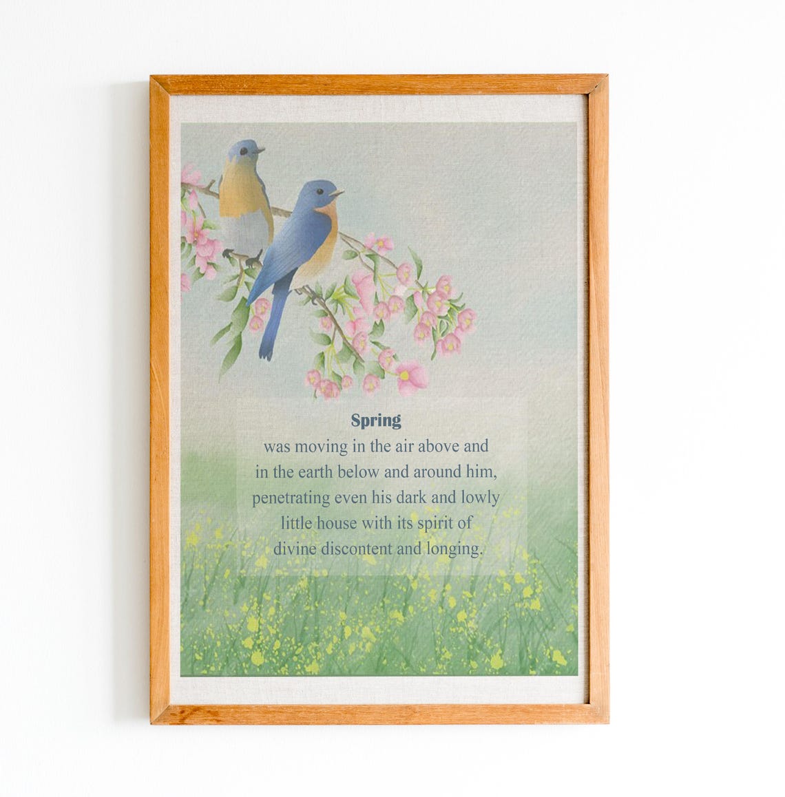 Wind in the Willows Spring Moving in the Air Bluebird Poster