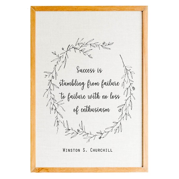 Winston Churchill Quote Print Success Is Stumbling From Failure To Failure Life Quote Modern Minimalist Art Inspirational Quote Wall Art