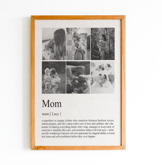 Mom Definition Print Custom Photo Gift Print Mom Birthday Gifts Mom Definition Print Quote Print Wall Art Mom Gift