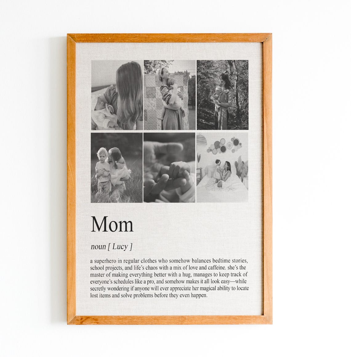 Personalized Mom Photo Collage Dictionary Definition Gift Poster