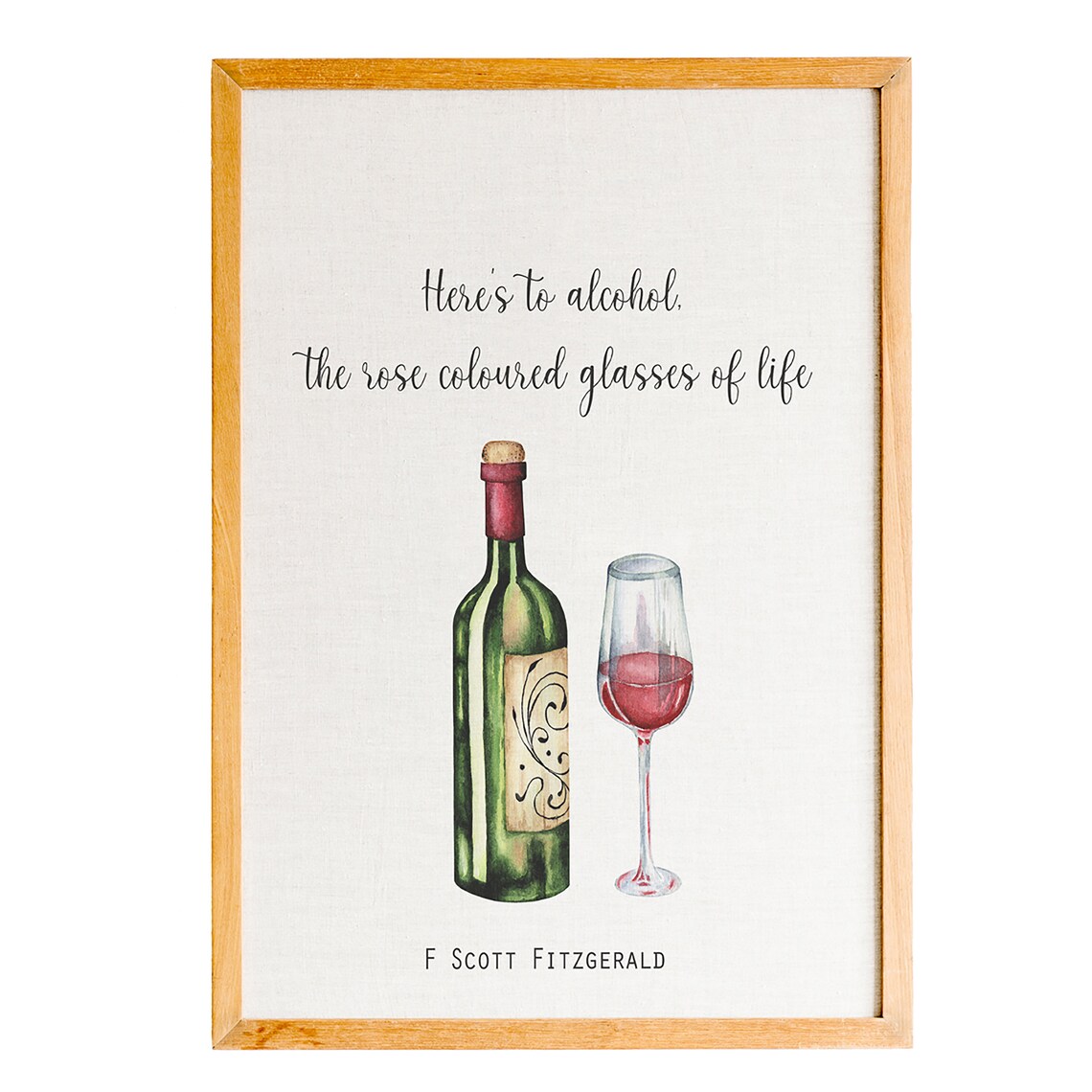 F Scott Fitzgerald Heres To Alcohol Rose Coloured Glasses Quote Poster
