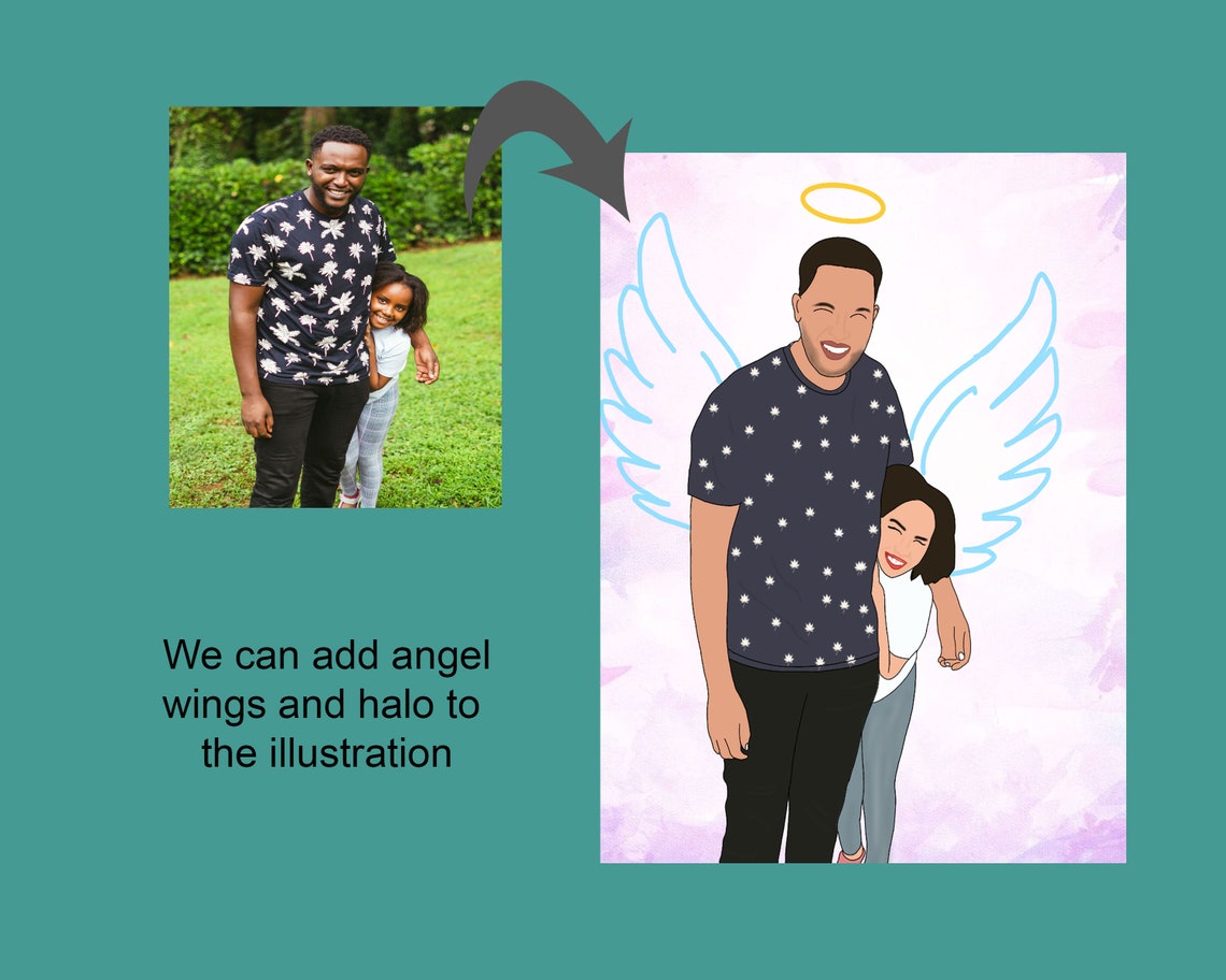 Custom Faceless Couple Portrait Illustration Anniversary Gift Poster - Image 2