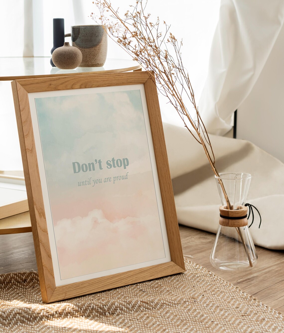 Do Not Stop Until You Are Proud Pastel Cloud Motivational Poster - Image 2