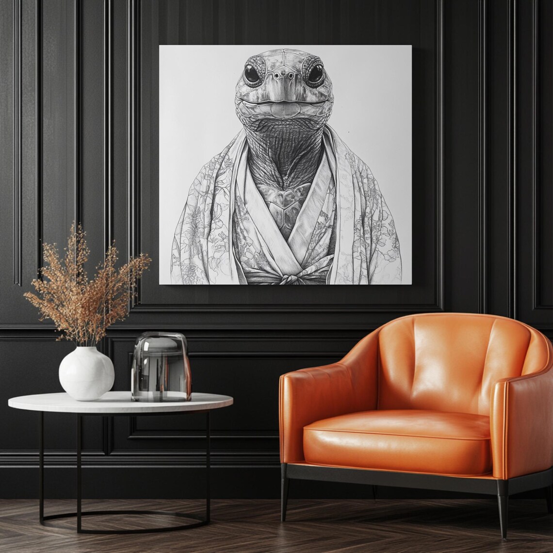 Turtle In Bathrobe, Funny Bathroom Art - Image 3