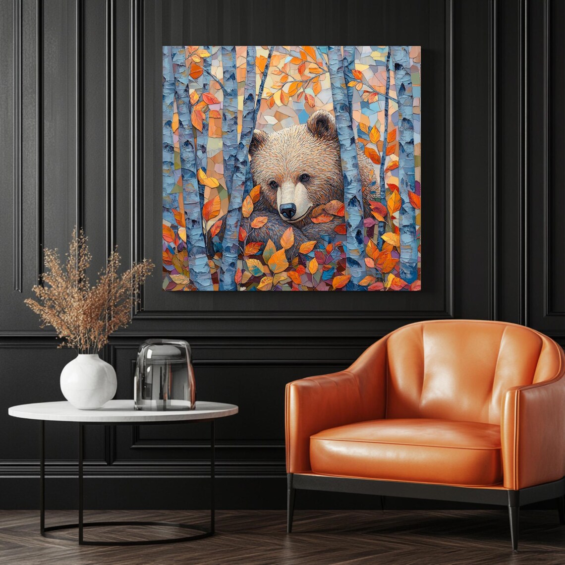 Bear With Birch Tree - Forest Wall Art Print - Image 3
