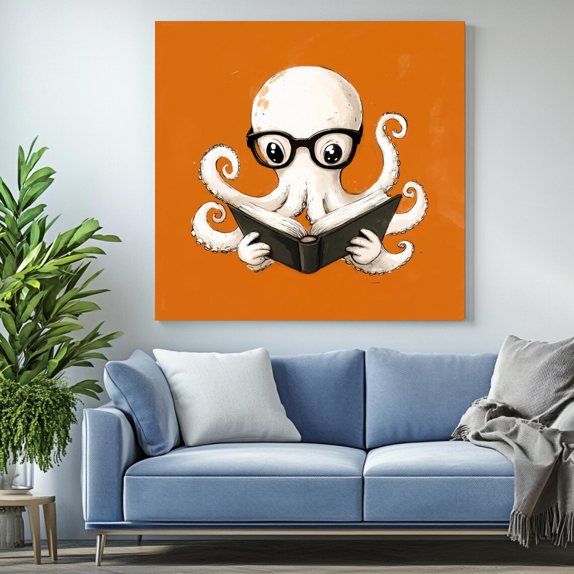 Octopus Art Print, Reading Nook Decor - Image 2