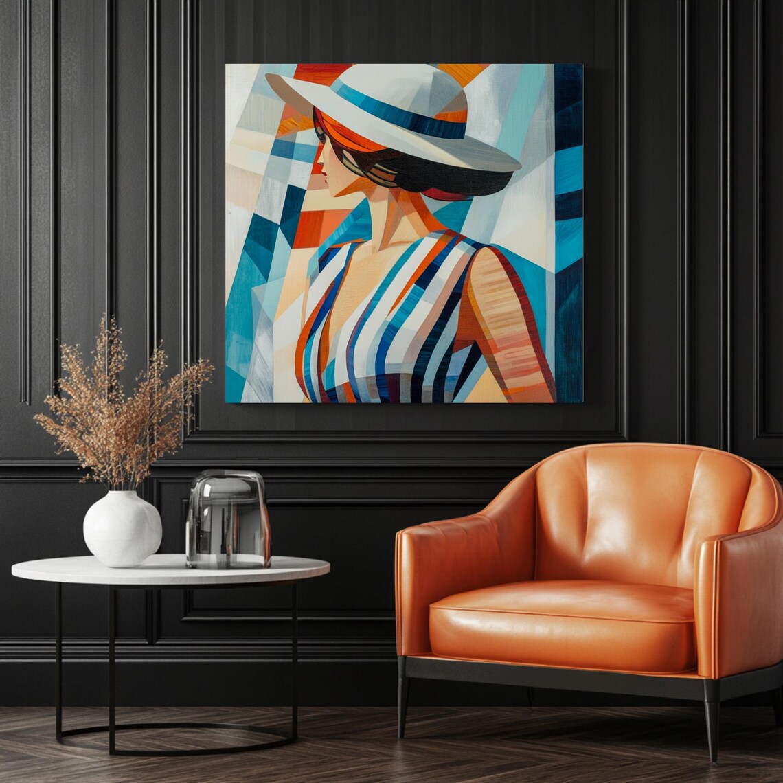 Abstract Woman In Sunhat, Modern Minimalist Poster - Image 3