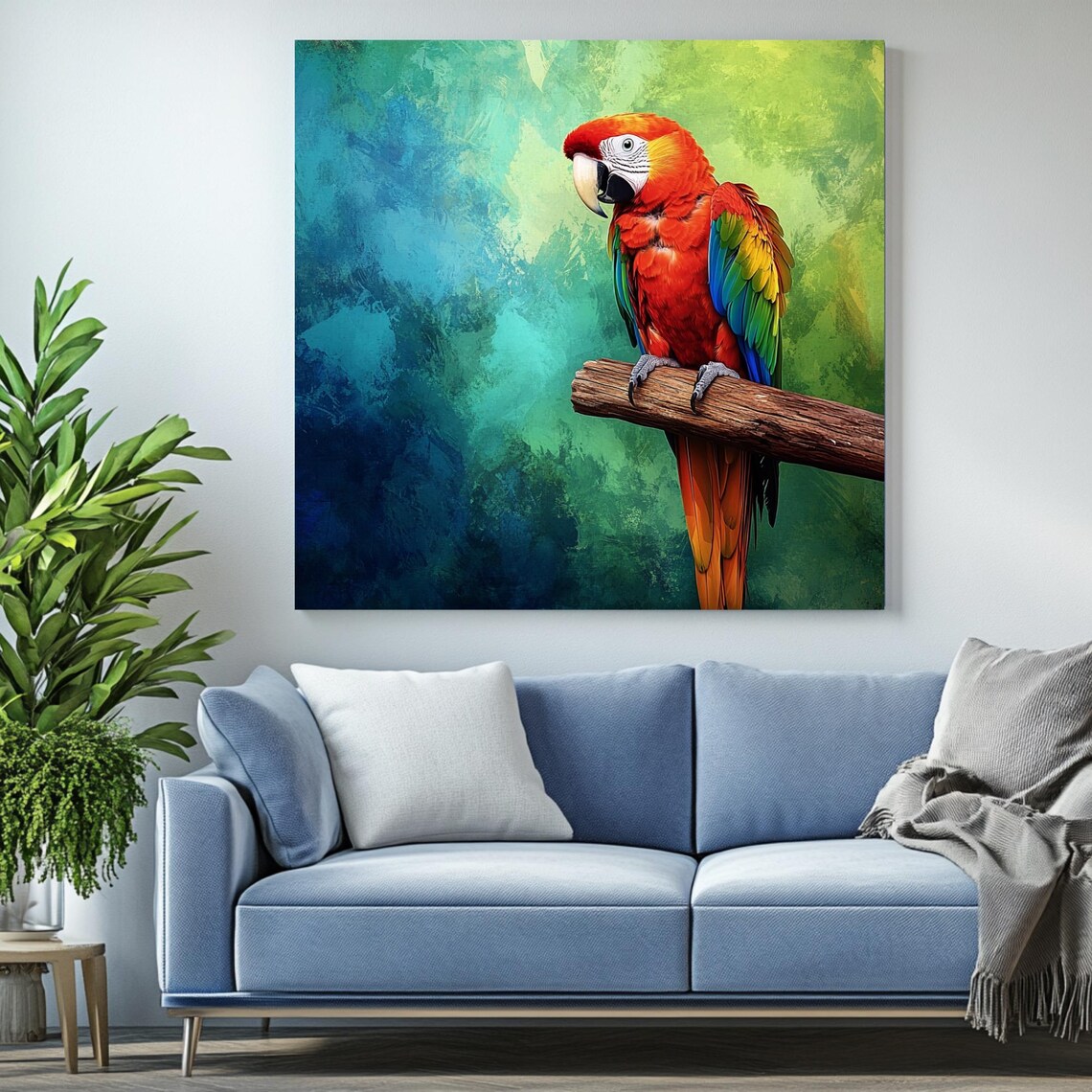 Macaw Wall Art Poster, Tropical Bird Nursery Decor - Image 2