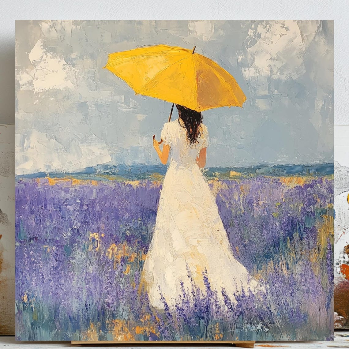 Girl With Umbrella Poster, Floral Nursery Decor