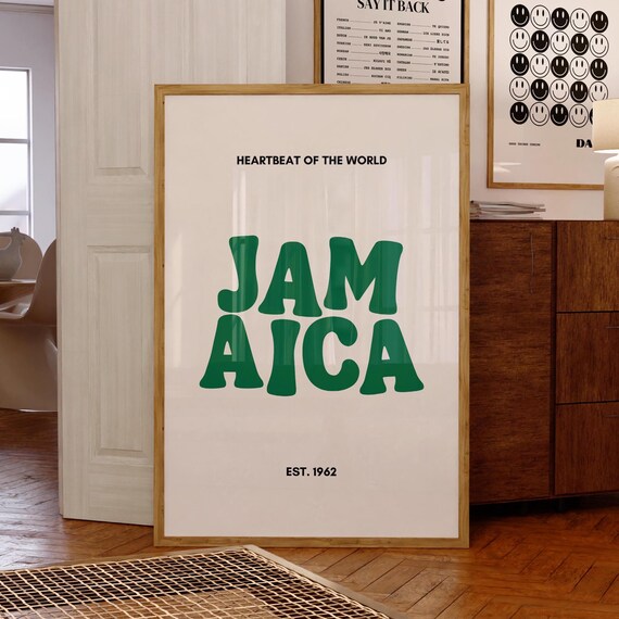 Jamaica Typography Art Print Poster