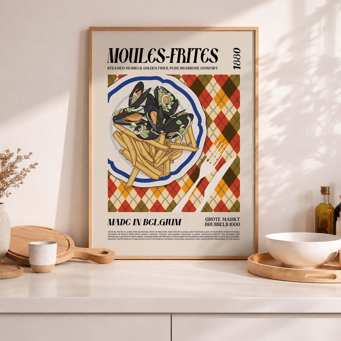 Moules Frites Vintage Diner Style Kitchen Decor