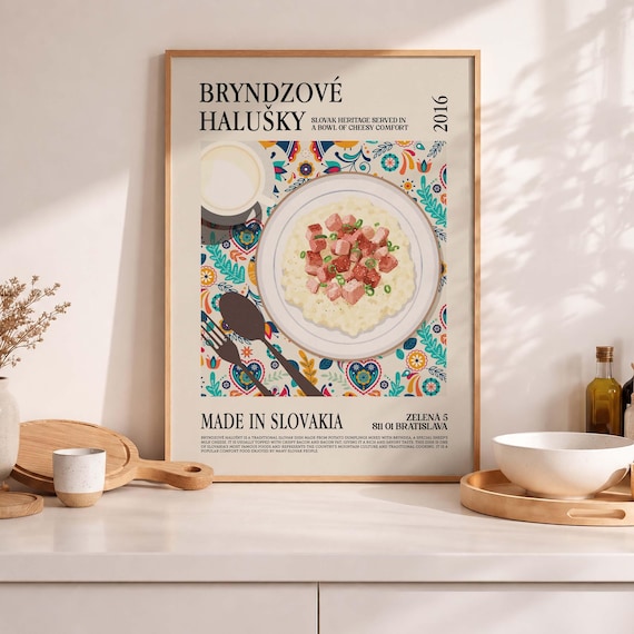 Slovak Food Art Haluky, Traditional Comfort Art Print