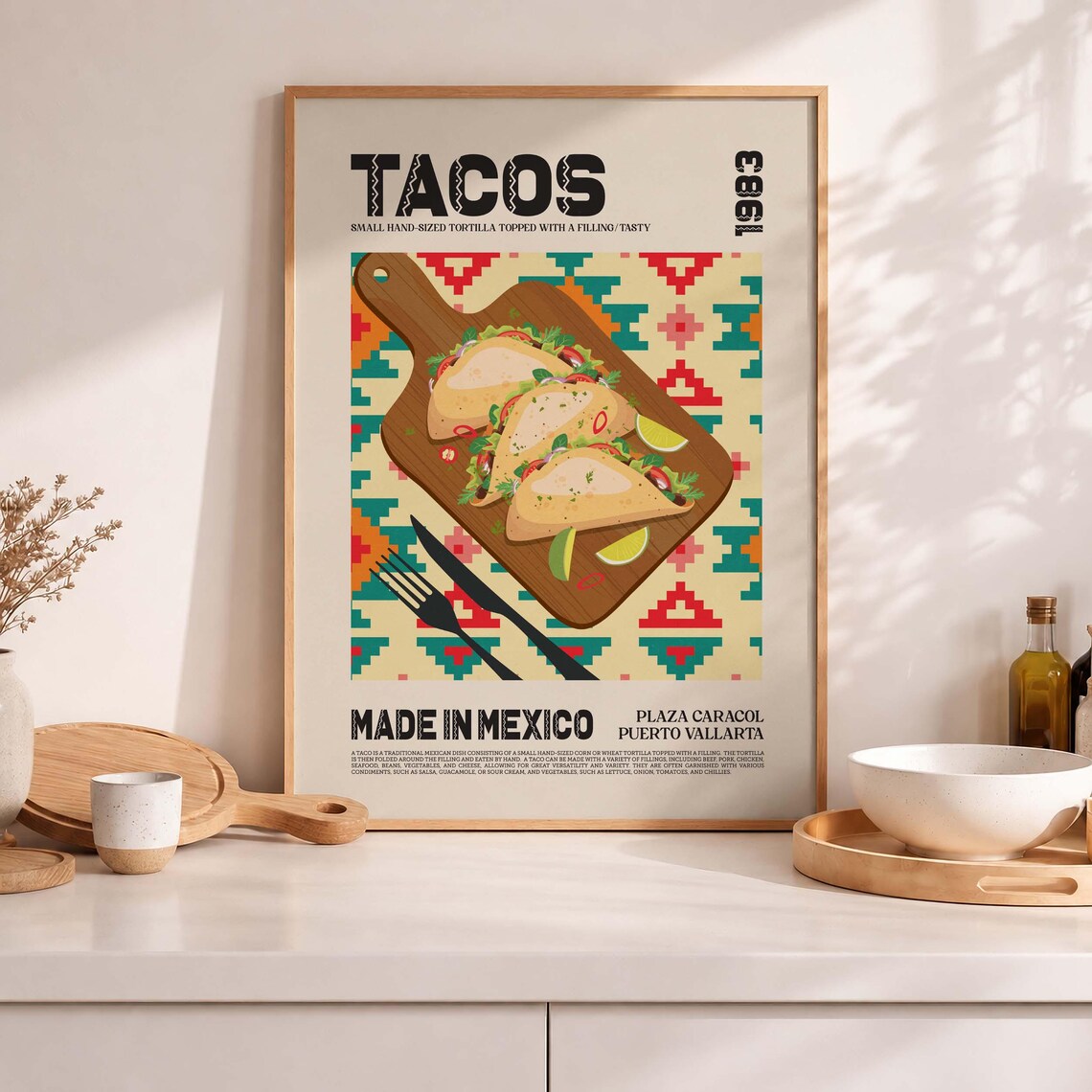 Mexican Tacos Poster Print, Cuisine Art