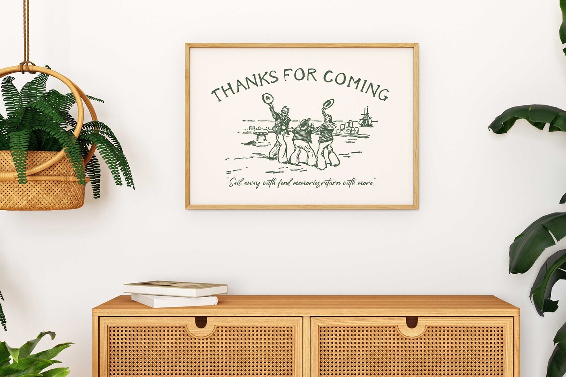 Thanks For Coming Vintage Sailor Poster Art Print