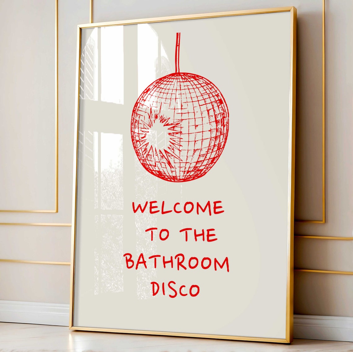 Trendy Bathroom Disco Print Aesthetic Shower Wall Art Minimalist Bathroom Decor Funny Dancing Print Cute Bathroom Decor Bath Disco Poster - Image 2