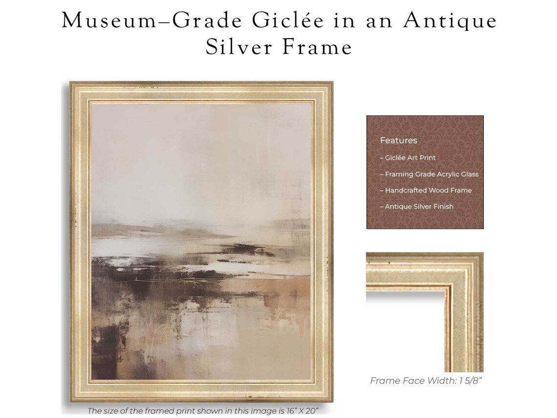 Moody Abstract Landscape Art Print, Modern Brown - Image 2