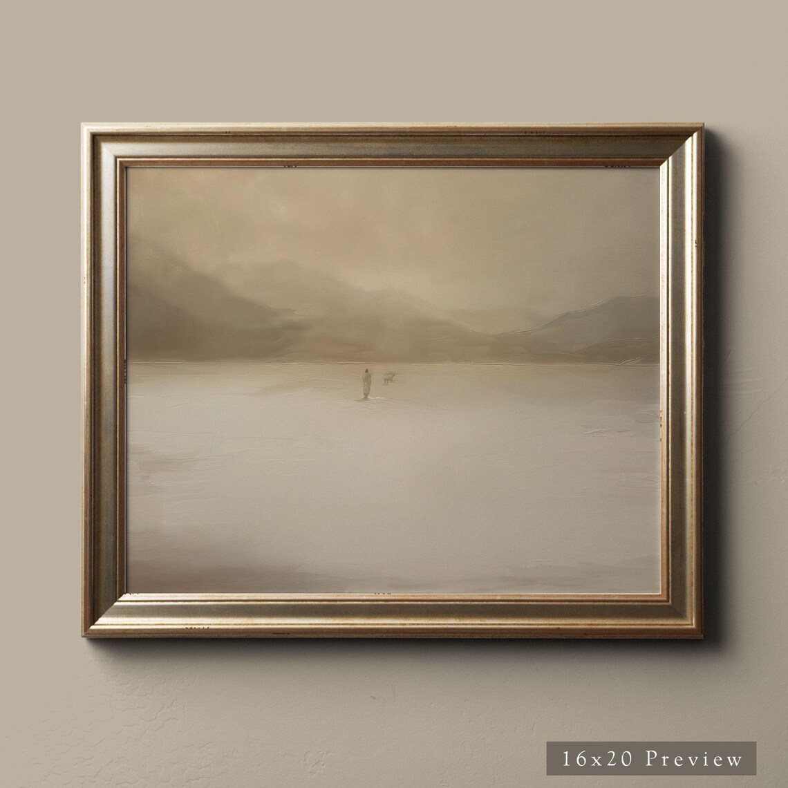 Abstract Tan Landscape Large Minimalist Canvas Art Wall Poster - Image 4