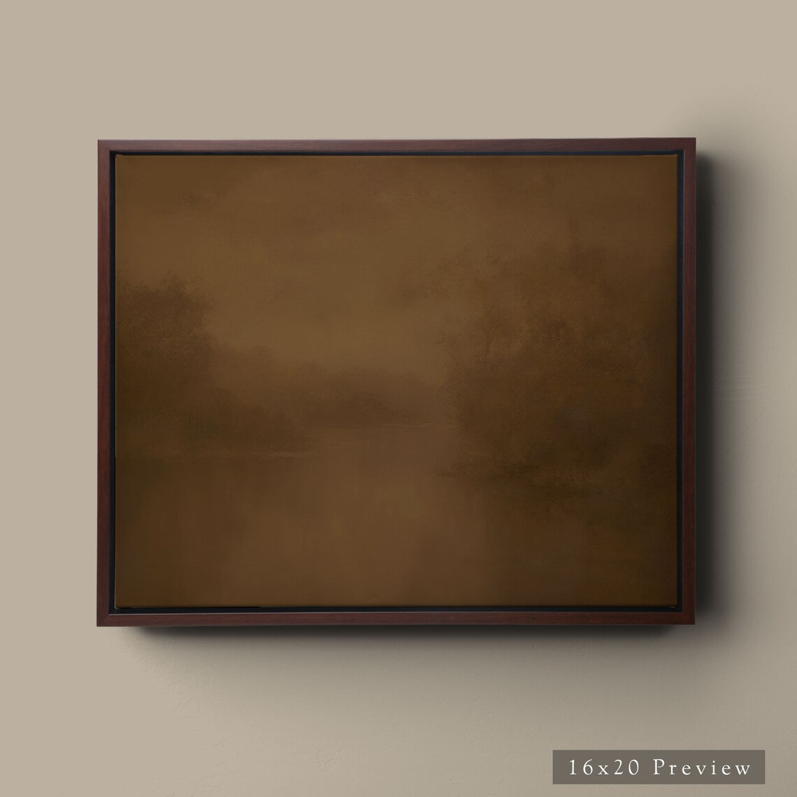 Moody Cottage Style Landscape Oil Painting Art Print - Image 4