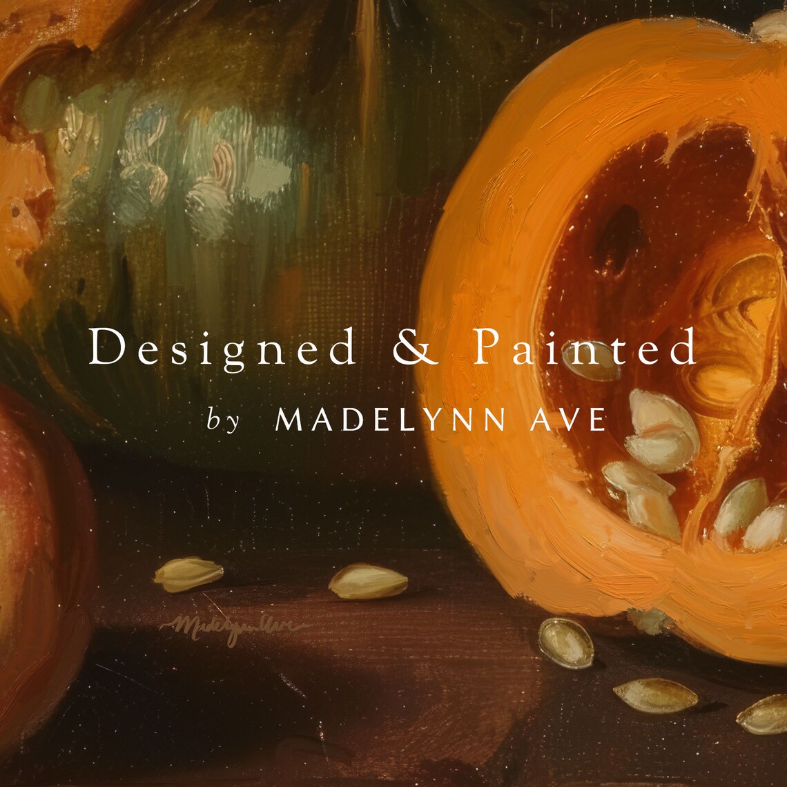 Fall Harvest Pumpkin Apple Autumn Still Life Vintage Art Poster - Image 6