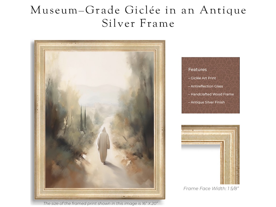 Christ Jesus On The Path, Neutral Christian Art Print - Image 2