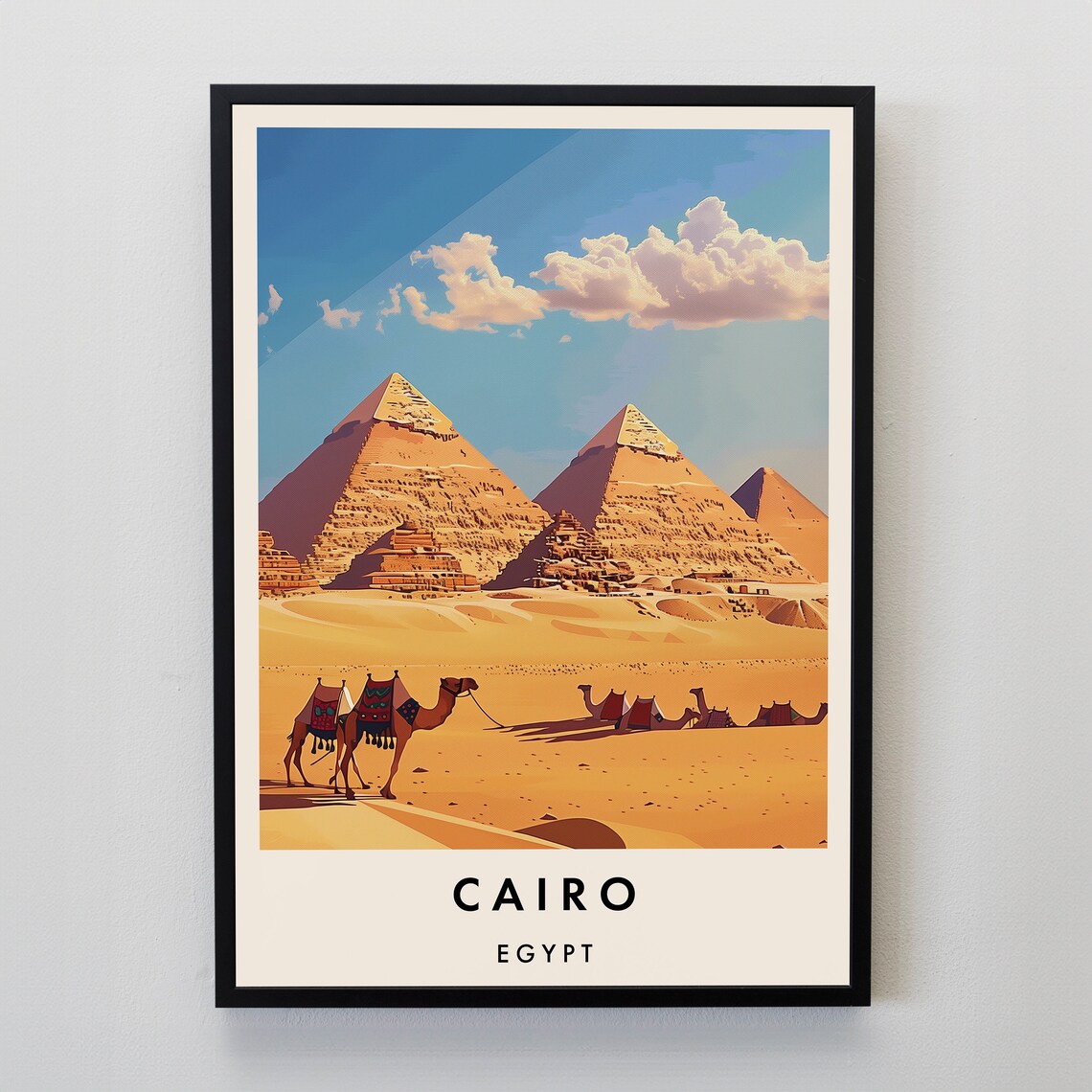 Cairo Travel Poster, Egypt Cultural Wall Art