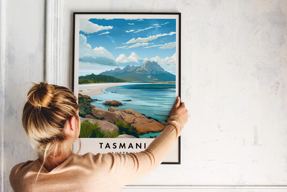Tasmania Travel Print Wall Art Tasmania Tasmania Print Tasmania Poster Australia Gift Art Australia Travel Print Australia Poster - Image 2