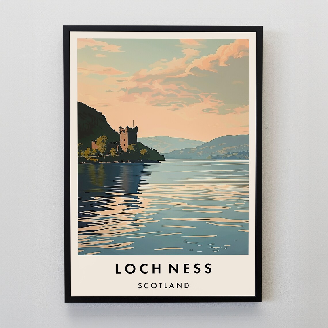 Loch Ness Travel Poster, Scotland Art Print