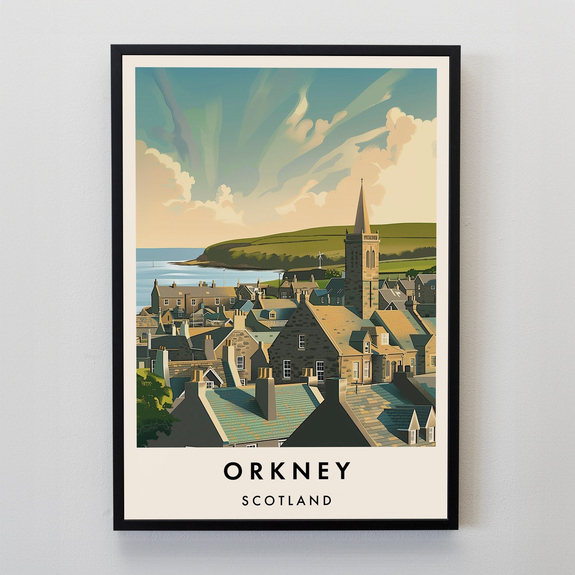 Orkney Islands Travel Poster Retro Travel Poster Minimalist Travel Poster Travel Gift City Poster Wall Art Wall Poster