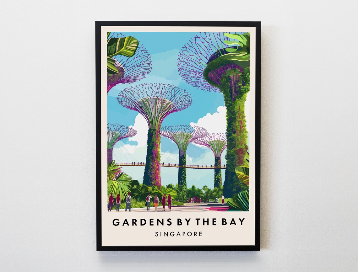 Gardens By The Bay Singapore Travel Poster, Asia