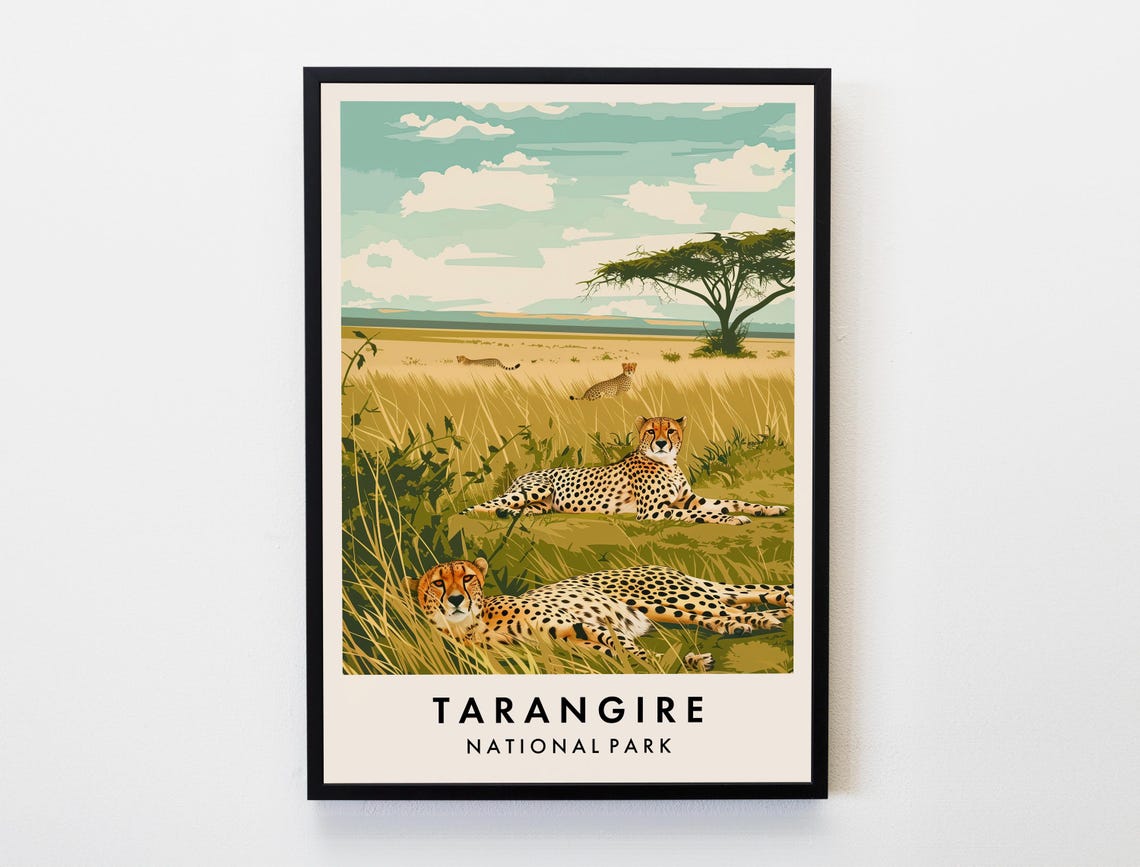 Tarangire National Park Travel Print Africa Wall Art Poster Tanzania Travel Print Travel Lovers Home Decor Wall Art City Travel Poster