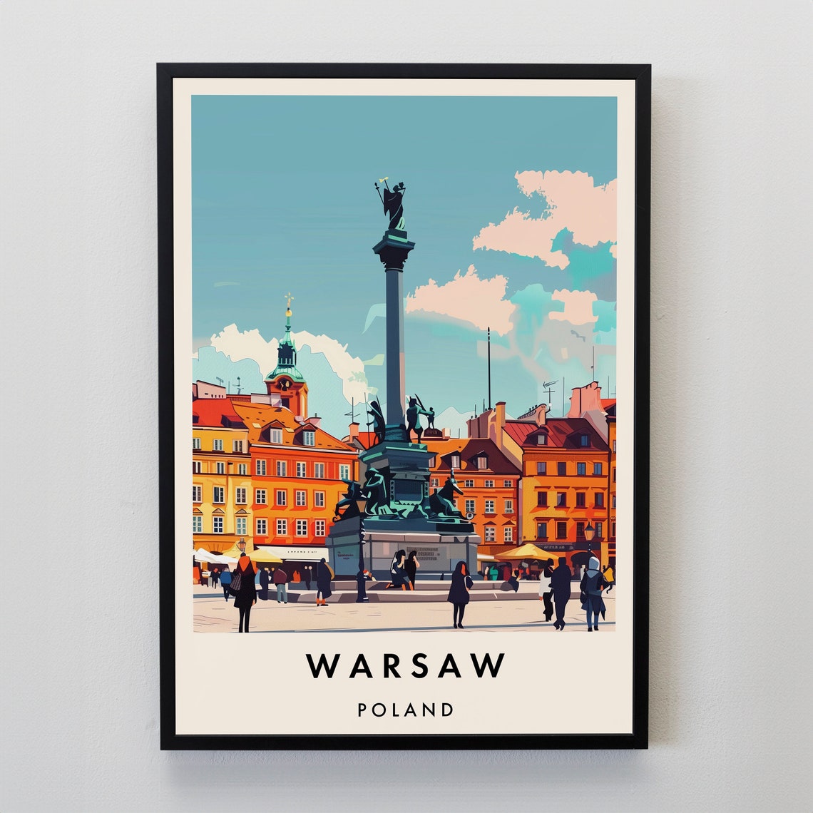 Warsaw Travel Print Wall Art Warsaw Warsaw Print Warsaw Poster Warsaw Gift Art Poland Travel Art Poland Gift