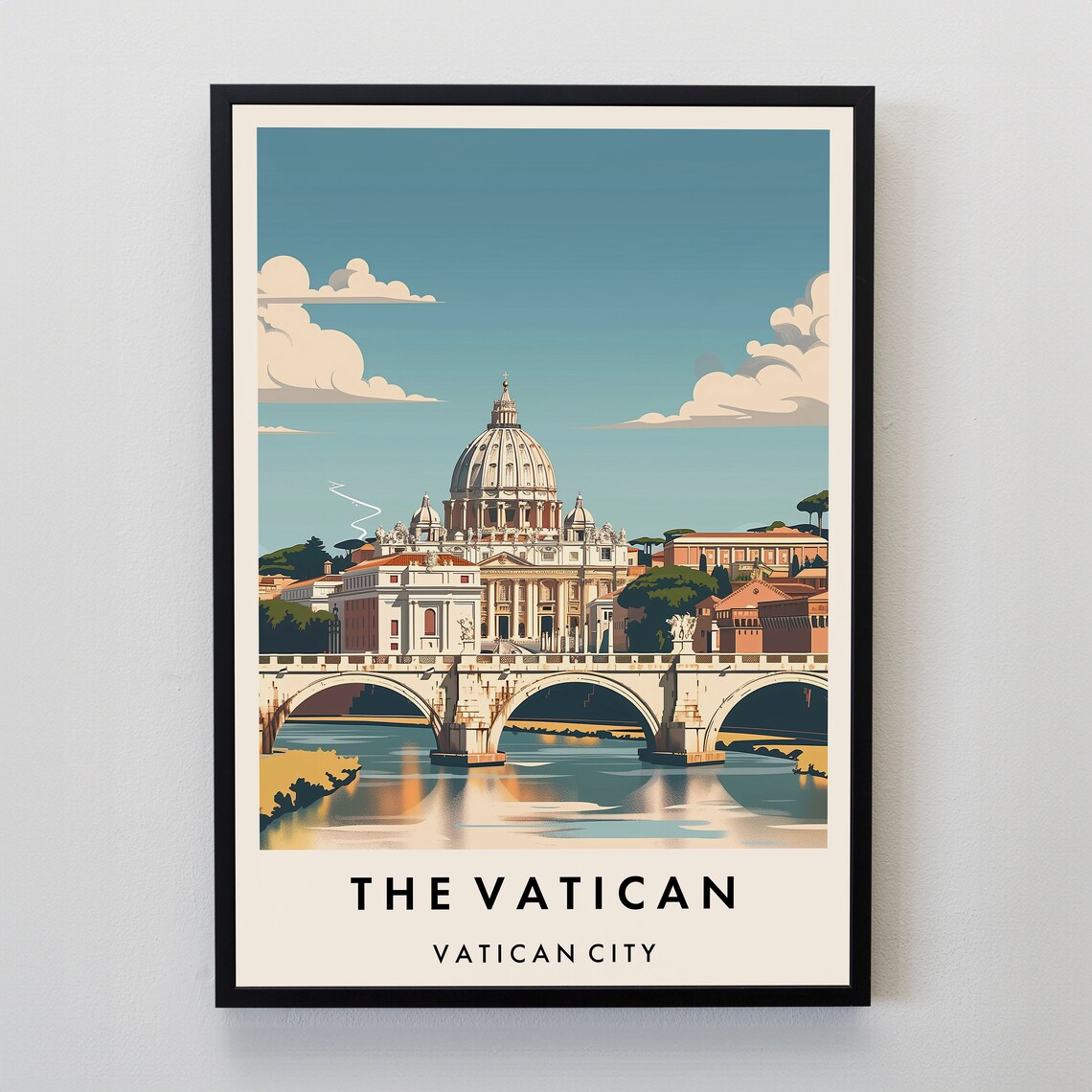 Vatican City Travel Poster, City Landmark Art