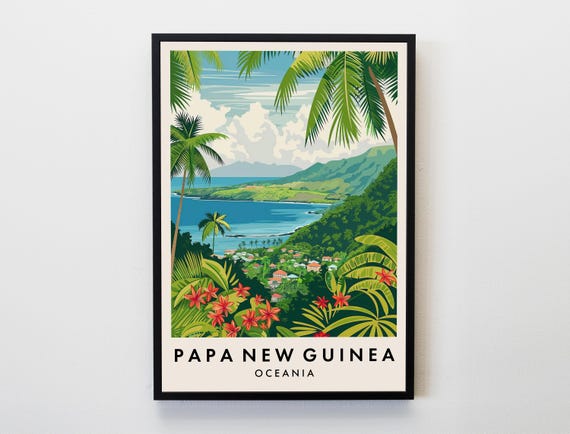 Papua New Guinea Travel Print Wall Art Poster Lovers Home Decor Gift
