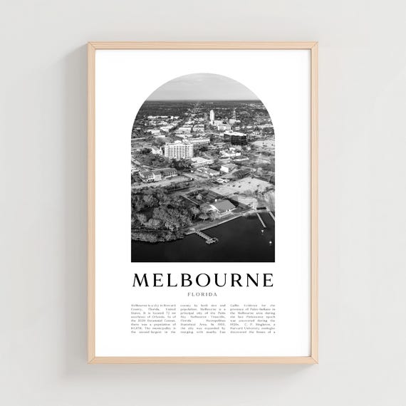 Melbourne Travel Poster Print Wall Art Florida City Gift Decor Us428m