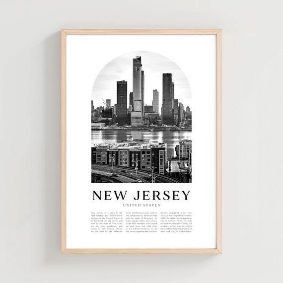 New Jersey Travel Poster Print Wall Art United States City Gift Na112m