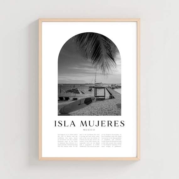Isla Mujeres Travel Poster Print Wall Art Mexico City Gift Decor Na199m