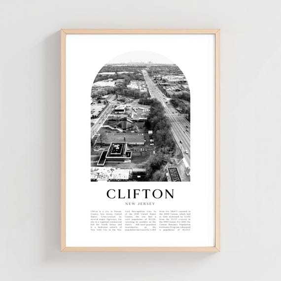 Clifton Travel Poster Print Wall Art New Jersey City Gift Decor Us368m