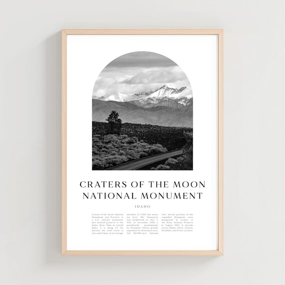 Craters of the Moon Idaho Volcanic Landscape Black and White Poster