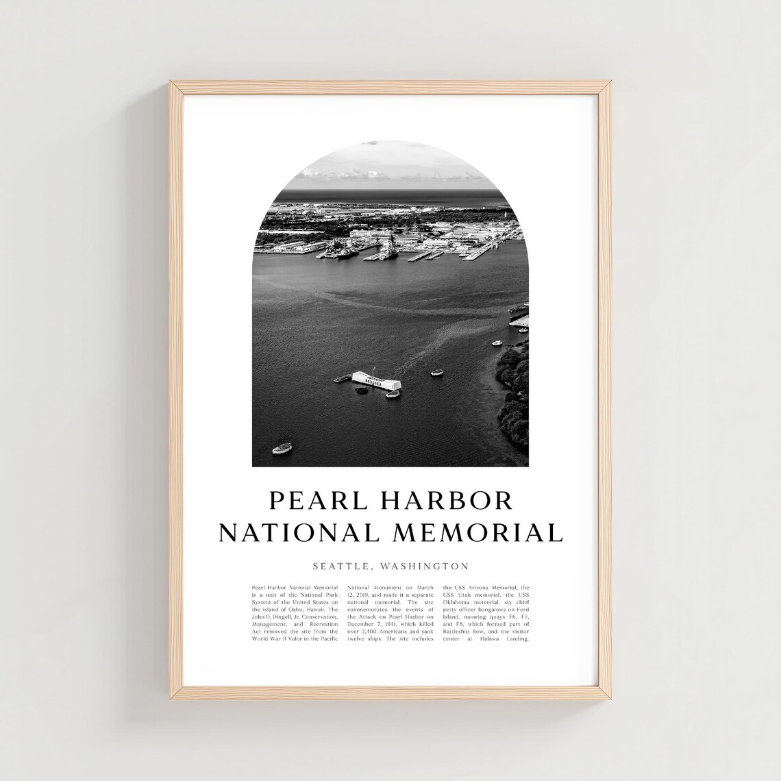 Pearl Harbor National Memorial Hawaii Aerial Harbor View Poster
