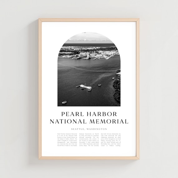 Pearl Harbor National Memorial Hawaii Aerial Harbor View Poster
