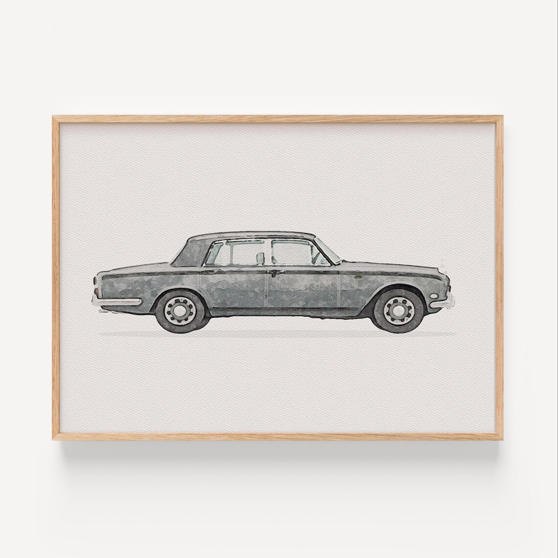Rolls Royce Silver Shadow Watercolor Classic Luxury Car Art Poster