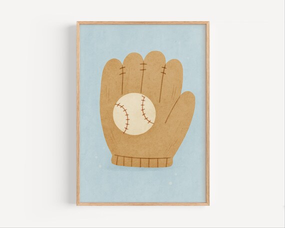 Baseball Glove And Ball Kids Sports Nursery Boys Room Art Poster