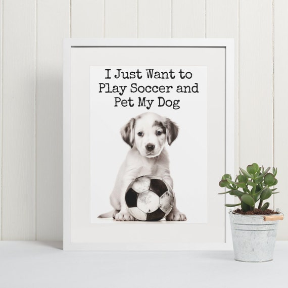 Puppy Art Soccer Nursery Dcor Soccer Boy Room Art Print Animals Sports Toddler Wall Art Kids Art Prints Sports Animals Baby