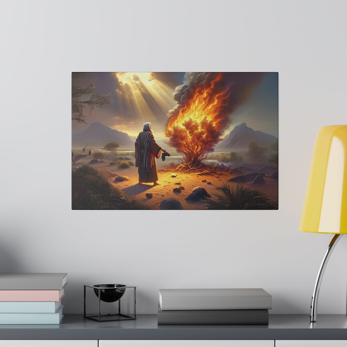 Moses and the Burning Bush Christian Art Print - Image 3