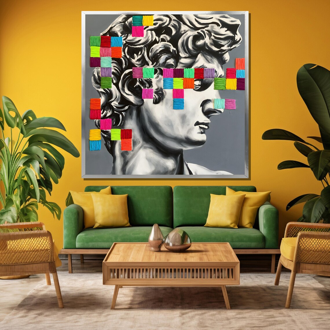David Bust Pixel Yarn Color Pop Classic Art Modern Twist Poster - Image 3