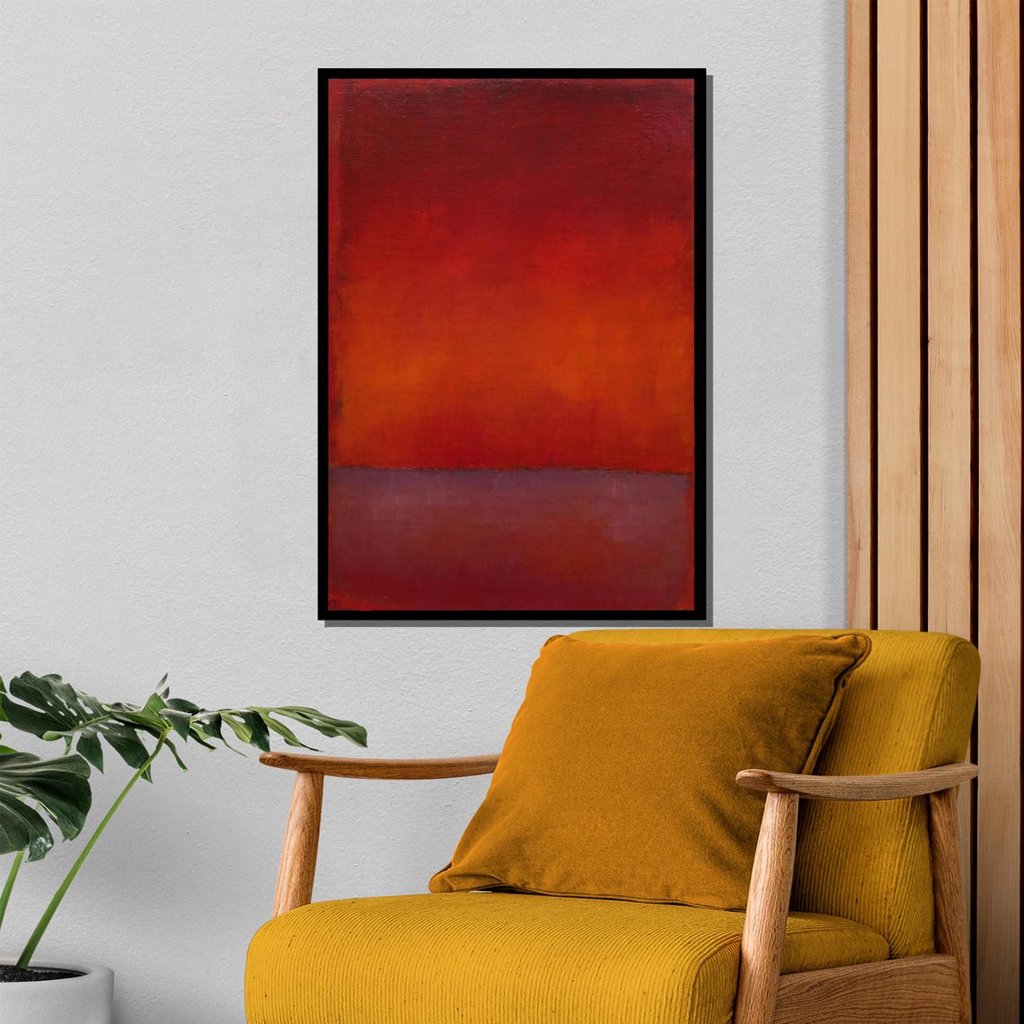 Fiery Red Gradient Color Field Rothko Inspired Abstract Poster - Image 4