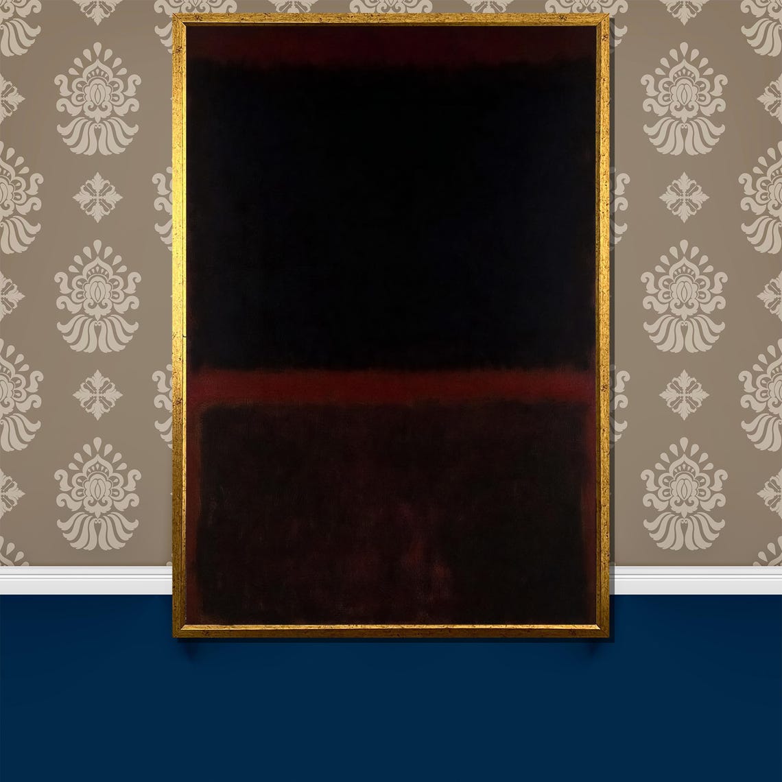 Deep Black And Ember Red Minimal Dark Abstract Statement Poster